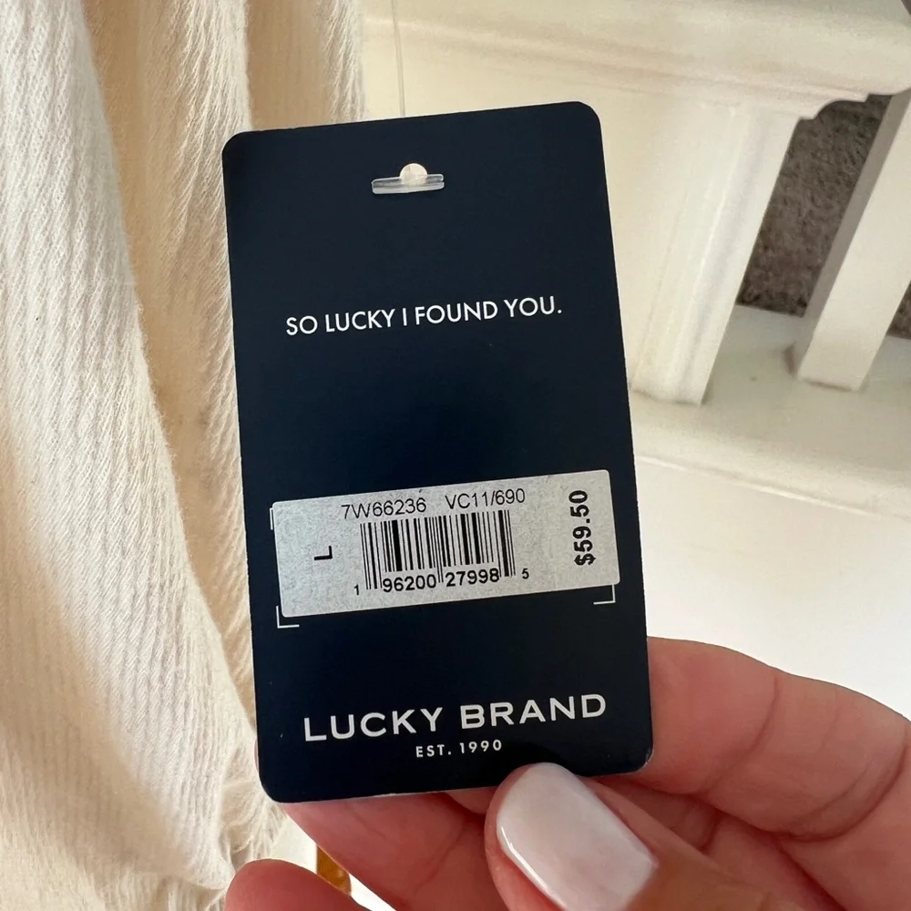 NWT Lucky Brand Women's Cream Tube Top with straps Size L